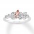 Morganite & Diamond Ring Sterling Silver