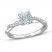 Aquamarine Engagement Ring 1/6 ct tw Diamonds 14K White Gold