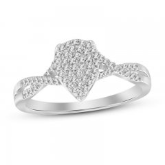 Diamond Promise Ring 1/6 ct tw Round-cut 10K White Gold