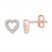 Diamond Heart Earrings 1/10 ct tw Round-cut 10K Rose Gold