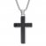 Cross Necklace Black Ion-Plated Stainless Steel 24"