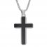 Cross Necklace Black Ion-Plated Stainless Steel 24"