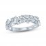 Monique Lhuillier Bliss Diamond Wedding Band 1-1/4 ct tw Pear & Round-cut 18K White Gold