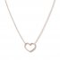 Heart Necklace 14K Rose Gold 16" to 18" Adjustable