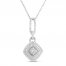 Diamond Necklace 1/4 ct tw Round-cut Sterling Silver 18"