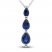 Blue Lab-Created Sapphire Three-Stone Necklace Sterling Silver 18"