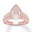 Diamond Teardrop Ring 1/15 ct tw Round-cut 10K Rose Gold