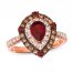 Le Vian Garnet Ring 3/4 ct tw Diamonds 14K Strawberry Gold