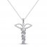 Diamond Caduceus Necklace 1/10 ct tw 10K White Gold 18"