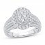 Multi-Stone Diamond Engagement Ring 1 ct tw Round-cut 10K White Gold