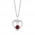 Hallmark Diamonds Garnet Heart Necklace 1/10 ct tw Round-Cut Sterling Silver 18"