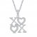 Diamond XO Necklace 1/10 ct tw Sterling Silver 18"