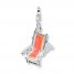 Beach Chair Charm Pink/Orange Enamel Sterling Silver