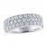 Leo Diamond Anniversary Ring 2 ct tw Round-cut 14K White Gold
