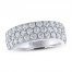 Leo Diamond Anniversary Ring 2 ct tw Round-cut 14K White Gold