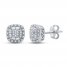 Lab-Created Diamonds by KAY Earrings 1/4 ct tw Round/Baguette-Cut Sterling Silver *Due to supply constraints, these earrings may include natural diamonds.