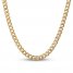 Men's Hollow Curb Chain Necklace 14K Yellow Gold 22"