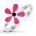 Flower Toe Ring Pink Enamel Sterling Silver