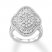 Diamond Ring 5/8 ct tw Round/Baguette 10K White Gold