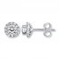 Leo Diamond Earrings 7/8 ct tw Round-cut 14K White Gold