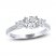 THE LEO Legacy Lab-Created Diamond Three-Stone Engagement Ring 1-1/2 ct tw Round-cut 14K White Gold
