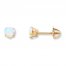 Children's Stud Earrings Lab-Created Opal 14K Yellow Gold