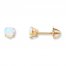 Children's Stud Earrings Lab-Created Opal 14K Yellow Gold