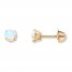Children's Stud Earrings Lab-Created Opal 14K Yellow Gold