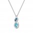 Blue Topaz & Lab-Created Sapphire Necklace Sterling Silver