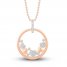 Diamond Heart Necklace 1/6 ct tw 10K Rose Gold 18"