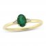 Emerald & Diamond Ring 1/20 ct tw 10K Yellow Gold