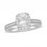 Neil Lane Diamond Engagement Ring 1-3/8 ct tw Radiant/Round 14K White Gold