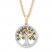 Tree Necklace 1/5 ct tw Green Diamonds 10K Yellow Gold