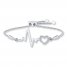 Heartbeat Bolo Bracelet 1/20 ct tw Diamonds Sterling Silver