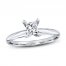 Diamond Solitaire Ring 1/2 carat Princess-Cut 14K White Gold