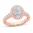 Diamond Engagement Ring 1 ct tw Oval/Round 14K Rose Gold