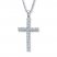 Diamond Cross Necklace 1/15 ct tw Round-cut Sterling Silver