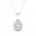 Diamond Halo Necklace 1/4 ct tw Round-Cut 10K White Gold 18"