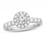 Diamond Engagement Ring 1-1/6 ct tw Round-cut 14K White Gold