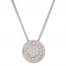 Diamond Necklace 1 ct tw Round-cut 10K Two-Tone Gold 19"