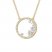 Diamond Circle Necklace 1/4 cttw Round/Baguette 10K Yellow Gold