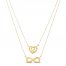 Layered Heart & Infinity Necklace 14K Yellow Gold 17"