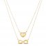 Layered Heart & Infinity Necklace 14K Yellow Gold 17"