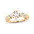 Diamond Engagement Ring 3/8 ct tw Round, Baguette-Cut 14K Yellow Gold
