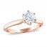 Diamond Solitaire Engagement Ring 1 ct tw Round-cut 14K Rose Gold
