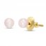 Children's Pink Cultured Pearl Earrings 14K Yellow Gold