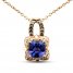 Le Vian Tanzanite Necklace 1/6 ct tw Diamonds 14K Strawberry Gold 20"