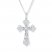 Cross Necklace 1/5 ct tw Diamonds 10K White Gold