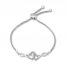 Diamond Heart Infinity Bolo Bracelet 1/6 ct tw Sterling Silver