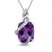 Amethyst & White Lab-Created Sapphire Necklace Sterling Silver 18"